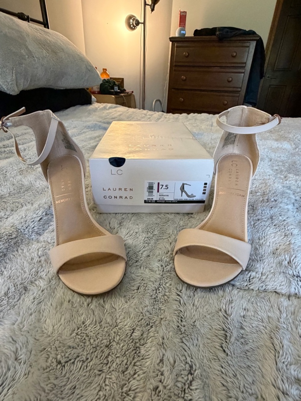 LC Lauren Conrad Blush Ankle-Strap Open-Toe Heels - Picture 8 of 10